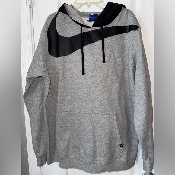 Nike EUC Grey & Black Sweatshirt with Nylon Hoodie - Picture 1 of 9